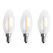 3X Filament de Flamme de Bougie Edison E12 2W Cob Ajustable Ampoule Lampe LED 10 X 3.5cm