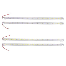 4 Pcs Aluminum Alloy Rigid LED Strip Rod Light Waterproof 12V 50CM Warm White