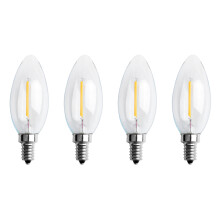 4X Dimmable E12 2W COB Edison Candle Flame Filament LED Light Bulb Lamp 10x3.5cm