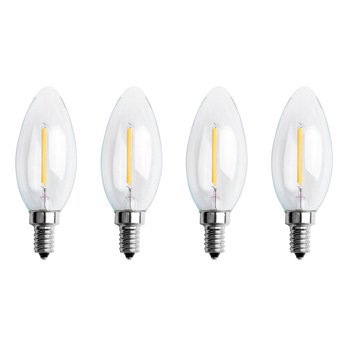 4X Dimmable E12 2W COB Edison Candle Flame Filament LED Light Bulb Lamp 10x3.5cm
