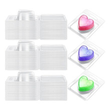 100Pack Wax Melt Container 1.3 Oz,Wax Melt Single Flip Top Clear Empty Plastic Tray for Waxless Tart Candles A