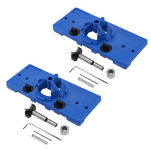 2X 35mm Concealed Hinge Drilling Jigs Hinge Hole Saw Jig Drilling Guide Locator Hole Opener Door Cabinets DIY Tool Set