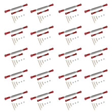 20X Metal Adjustable Steering Linkage Servo Link Pull Rod Turnbuckle for MN D90 D99 MN-90 -45 1/12 RC Car Crawler,Red