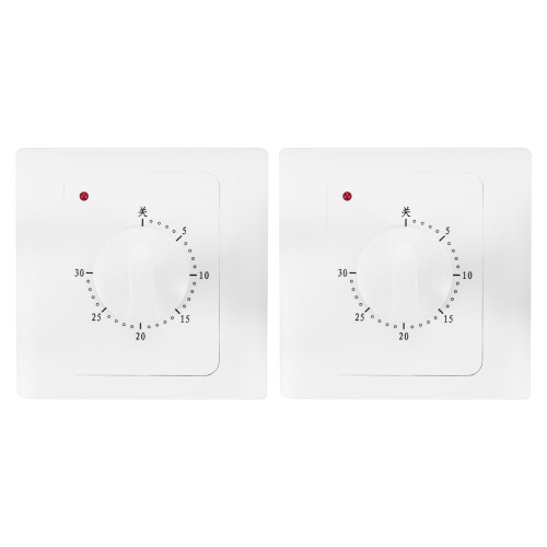 2X Ac 220V 10A 30Min Countdown Timer  Electric Digital  Plug Control  Timer Socket Knob Style Mechanical
