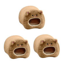 3X Rats Hamster Winter Warm Hanging Cage Hammock Cute Bear House with Bed Mat for Small Furry Animals