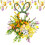 Spring Easter Bunny Wreath Artificial Flower RabbitWreath with Eggs Rattan Spring Front Door Garland Rustic Handmade 2