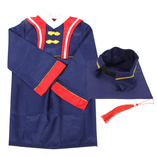 1Set Bunte Kinder Abschlussrobe Mit Doktorhut Polyester Leicht Tragbar 2