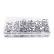 130 Stück Schlauchschellen, Einohrig, Stufenlos, 5,8-21 Mm, Edelstahl-Schlauchschellen, Cinch-Klemmringe zum Abdichten Verschiedener Schlaucharten