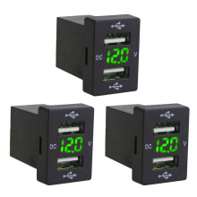 3X 12V Car Charger with Fuse for 5V 4.2A Car Charging Socket Charger (Green)