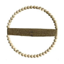 Wooden Bead Round Garland Farmhouse Decor Unique Decoration Bohemian Wall Front Door Decoration,Small Wooden Beads