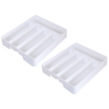 2X Nuevo Bandeja de Organizador de Cajones de Cocina Separación de Cubiertos de Cuchara Caja de Almacenamiento