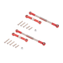 4x RC Lenkung Stange CNC Bearbeitung Aluminium Legierung Lenkgestänge Satz für WPL 1608T, Rot