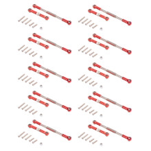 20X RC Steering Rod CNC Machining Aluminum Alloy Steering Linkage Rod Set for WPL 1608T,Red