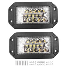 2Pcs 12V 6 Inch Flush Mount Work Light 26 LED Super Bright Spotlight Car Headlights