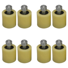 8PCS 48X50mm Yellow Silver Nylon Steel Flat Roller Bearing Guiding Wheel 6201 M12 Screw for Electric Door Sliding Gate