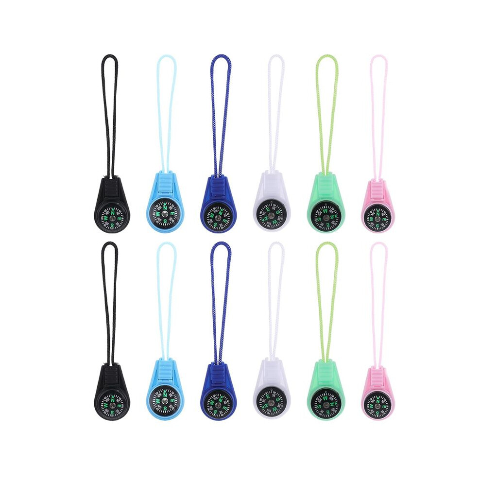 Photos - Climbing Gear 12 PCS MultiColor Outdoor Pocket Compass, Small Compass with Paracord, Portable Button Compass Kit, Compass Survival