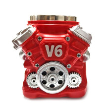 V6-Motorer Rostfritt Stål Kaffemugg, Utomhusmugg Bilmotor Kaffemugg för Bilälskare Present Till Serviceverkstad