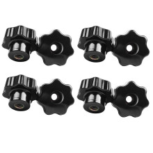 20 Pieces Black Star Grip Knobs, Female Thread Diameter 8mm,  Diameter 40mm