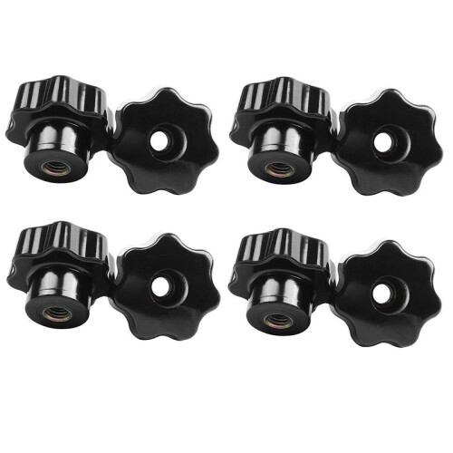 20 Pieces Black Star Grip Knobs, Female Thread Diameter 8mm,  Diameter 40mm