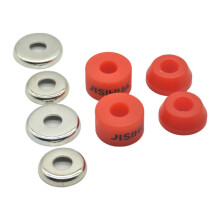JISIHUA Skateboard-Achsen-Buchsen, Mittel, 95 A, Buchsen-Unterlegscheiben, Pivot-Cups, Stoßdämpfer, Rot, 95 A