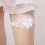 Hochzeits Strumpfband Spitzen Blumen Elastisch Oberschenkel Ring Beige 6