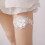Hochzeits Strumpfband Spitzen Blumen Elastisch Oberschenkel Ring Beige 8
