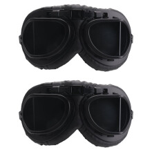 2X Retro Grå MotorcykelhjäLm PilotglasöGon Jet Vintage Wwii PilotglasöGon Motorcykel SkoterglasöGon Uv för HjäLm