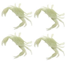 4 Señuelos Artificiales de Cangrejo para Pesca de 13 cm, Simulación 3D, Suaves, de Color Luminoso.