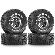4pc 1.9 Metal Beadlock Wheel Rims and Crawler Tires for 1/10 RC Crawler Car Axial SCX10 II III Pro Capra TRX4 D90 MST B
