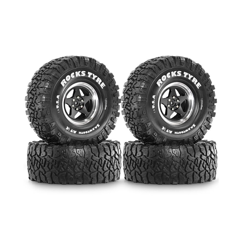 4Pc 1.9 Metal Beadlock Wheel Rims And Crawler Tires For 1/10 Rc Crawler Car Axial Scx10 Ii Iii Pro Capra Trx4 D90 Mst B Tauoh