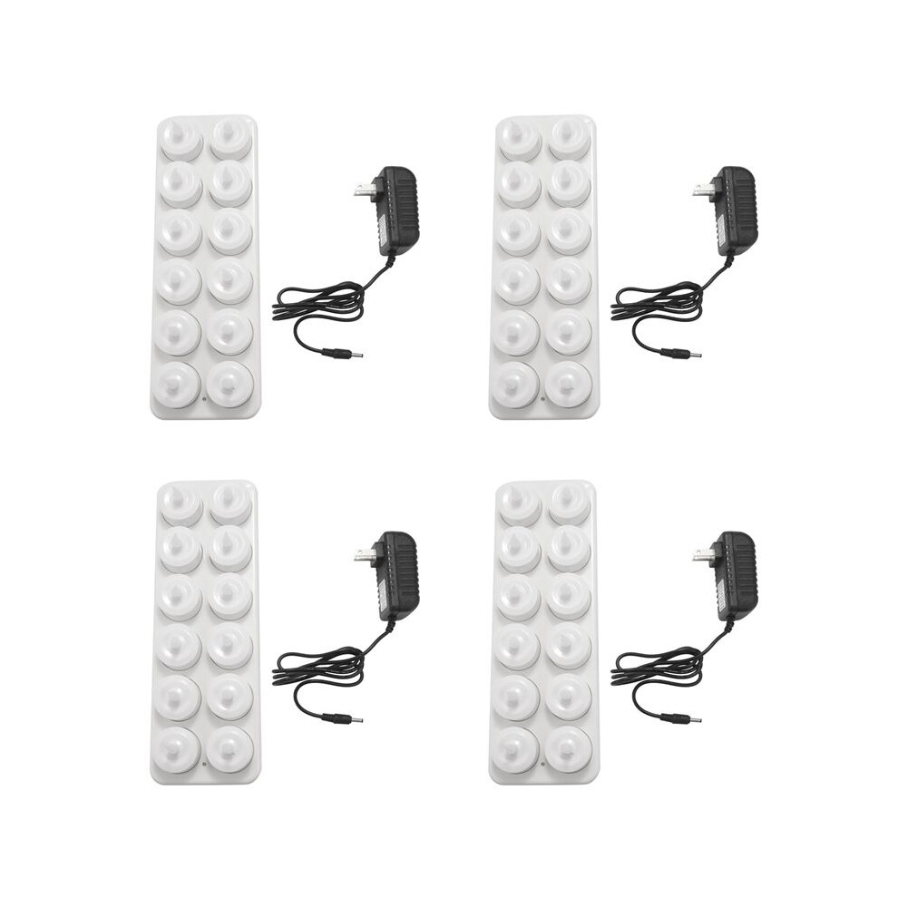 Semoic Rechargeable Led Electric Candles, Flameless Flickering Tea Lights, Decorations Set Of 48,White Us Plug