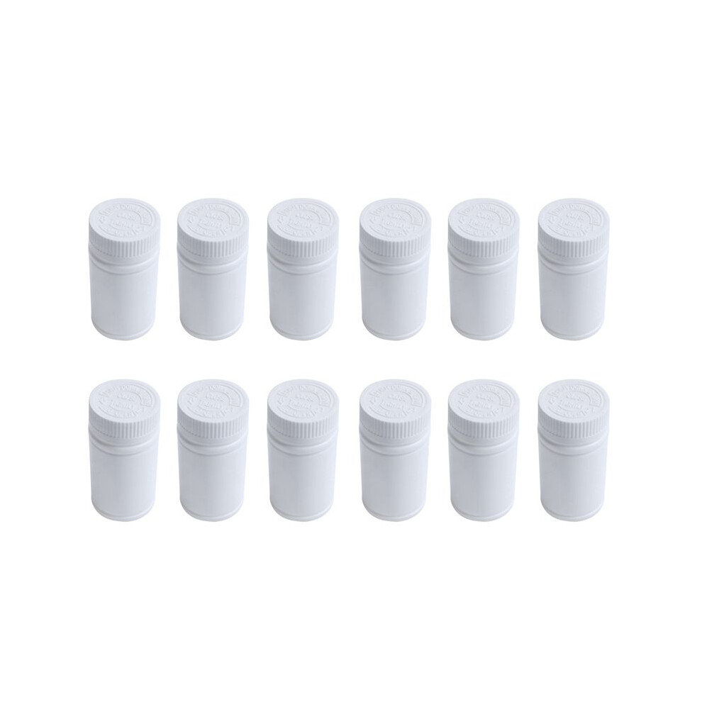 Plastic Empty Medicine Bottles Pill Tablet Container Holder 12pcs White