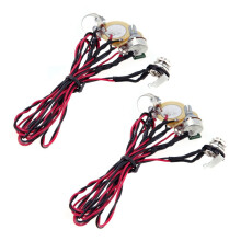 2X Dual Piezo Pickup Pick- 6.35mm Jack with Volume Tone Control for Acoustic Guitar Ukulele