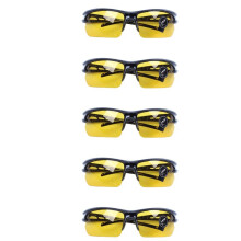 5X Black Frame Yellow Night Vision Sheet Outdoor Cycling Sunglasses