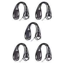 5X US Plug 1.8M Power Cord /Off Button AC110V 3A AC250V 6A Black