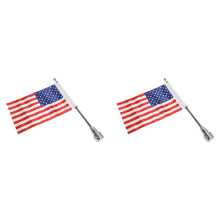 2X Universal Motorcycle Decoration Adjustable Pole Mount Flag for Dyna Street Glide Road King Chrome