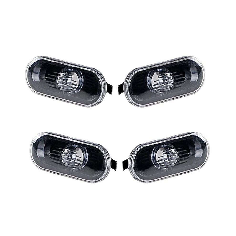 4Pcs Car Side Turn Signal Warning Lamp Cover For Mk4 Bora,B5/B5.5 ,Beetle Light/Black 6033419920335