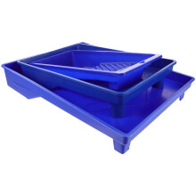 3Pièces Plateaux Plastique Bleu Pour Mélange Couleurs Peinture