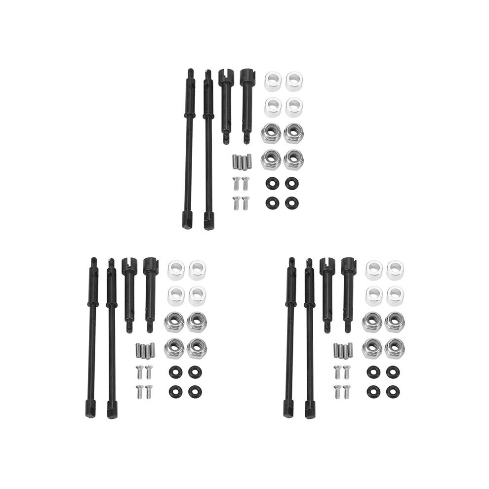 3Set 4Mm Widen Steel Drive Stub Axles Cvd Joint Drive Shaft Upgrade Parts For 1/24 Rc Crawler Axial Scx24 90081 4714222144980