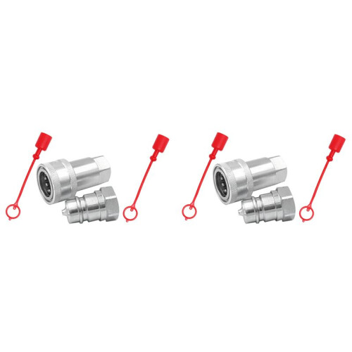 2X Quick Release Fitting ISO7241-A NPT Hydraulic Coupling Connector 1/2Inch Quick Change Interface 1