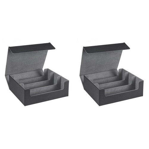 2X 1800+ Card Deck Case for Trading Cards, Magnetic Card Storage Box Top Side-Loading Deck Case Game Cards Box