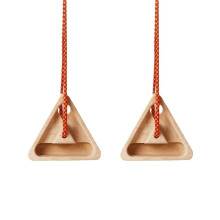 2 Pack Portable Triangular Wooden Climbing Fingerboard with 3 Multi-Depth Pockets, for Finger Strength, Arm Workout