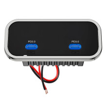 Autoladerpaneel met Dubbele 30W PD3.0 USB-C-Poorten, Snellaadstopcontact voor 12V/24V Campers, Boten, Vrachtwagens en Bussen