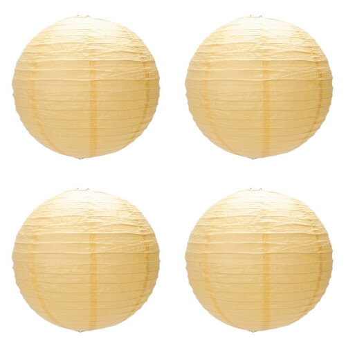 4 x Abajur de Lanterna de Papel Japonês Chinês para Festa de Casamento, 40 cm (16 Polegadas) Amarelo Profundo