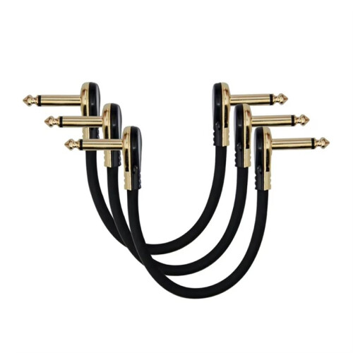 3PCS Guitar Patch Cables Right Angle 30CM Guitar Cable for Guitar Effect Pedals Electric Guitar Effect Connector Cable B