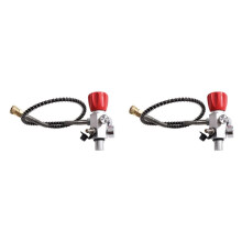 2X Adaptador de Recarga de Estación de Llenado de Aire de Válvula de Carga de Calibre Dual para Tanque M18X1.5 PCP con Manguera de 50cm de Calibre