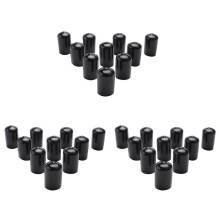 30Pcs Rubber End Caps 16mm ID PVC Round Tube Bolt Cap Cover Screw Thread Protectors Black