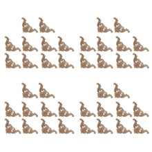 40 Pcs Wood Carving Decal Wood Carved Mouldings Corner Applique Home Door Decor Wood Carving for Door Cabinet Windows
