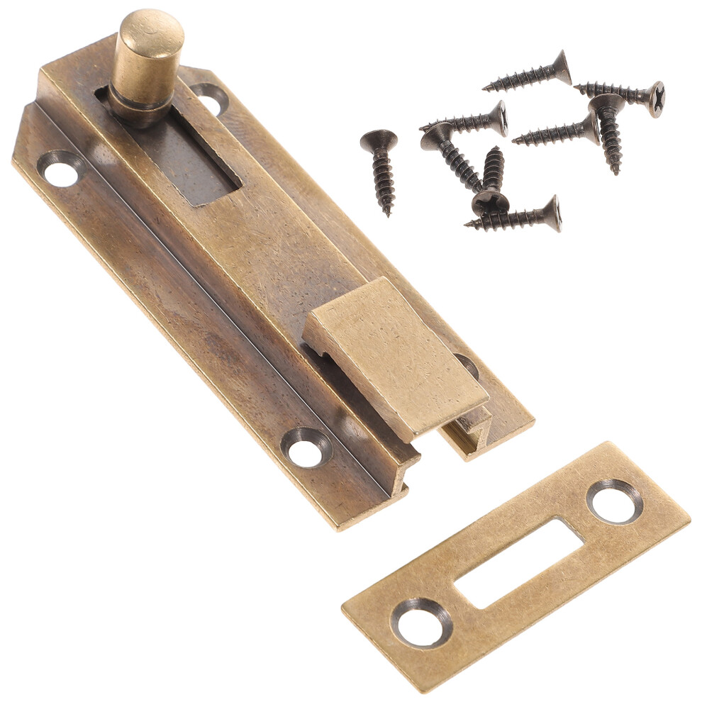 Brass Flush Bolt Door Latch Sliding Security Bar For French Doors 3163069605719
