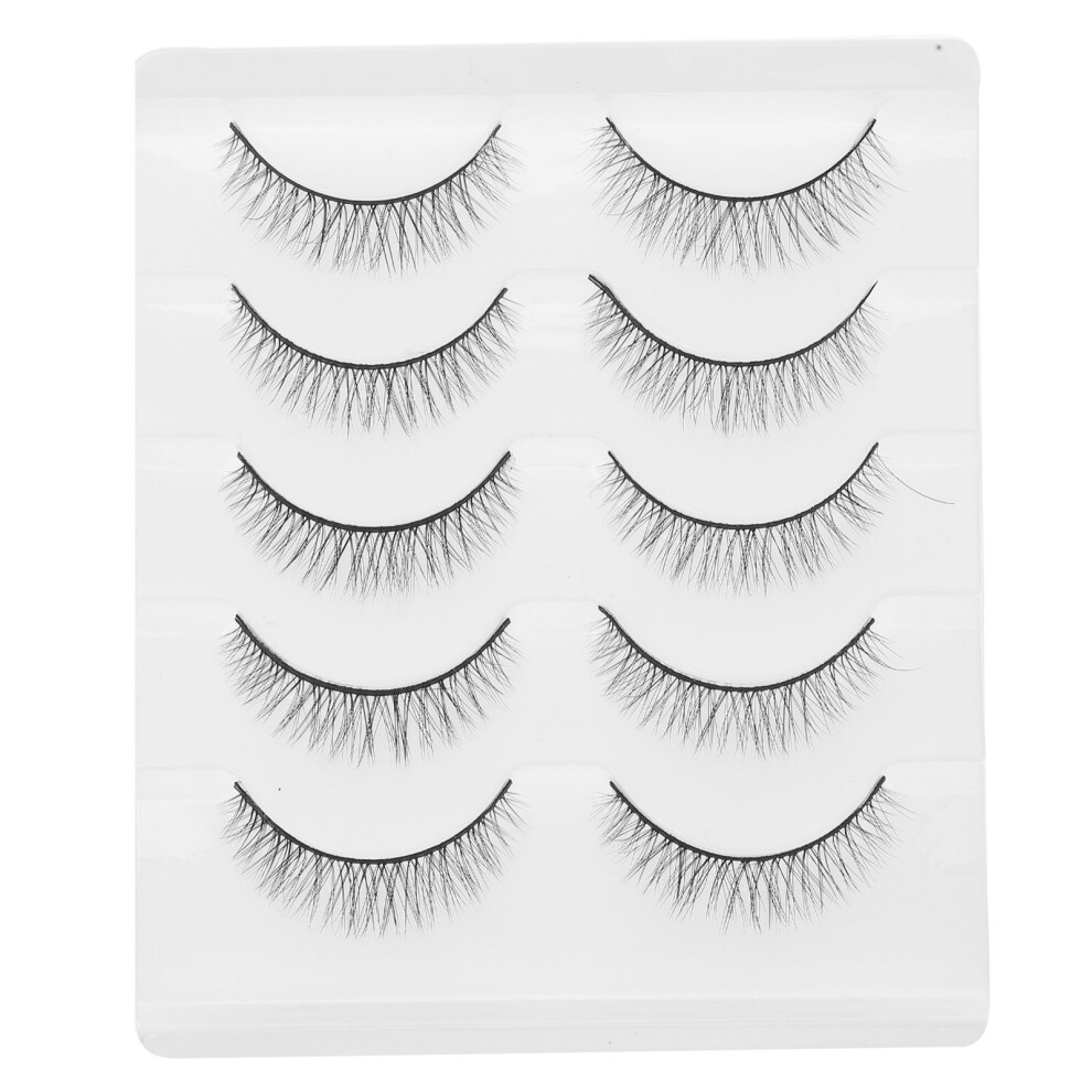 Iplusmile Black 5Pairs Makeup False Eyelashes 3D Synthetic Natural Fake Lashes